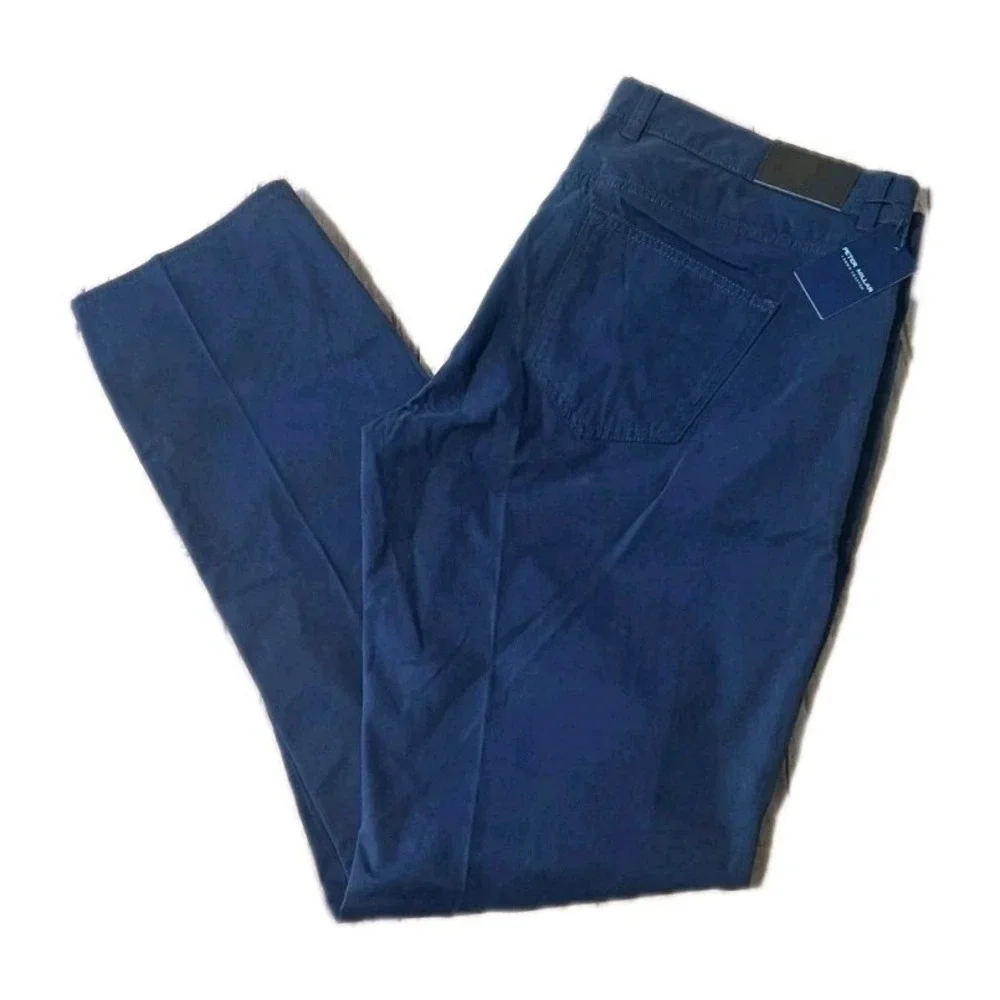 NEW Peter Millar Mens Pants Jeans 40x34 Blue Delvin Twill Five-Pocket Golf Chino - Picture 6 of 16
